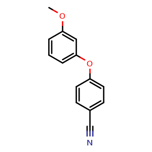 Chemical structure of 4-(3-Methoxyphenoxy)benzonitrile , CAS 148291-60-5, AChemBlock Y232984
