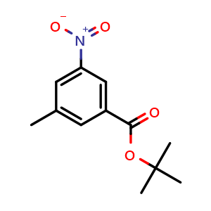 Chemical structure of tert-Butyl 3-methyl-5-nitrobenzoate , CAS 1527490-24-9, AChemBlock Y232991