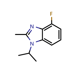 Chemical structure of 4-Fluoro-1-isopropyl-2-methyl-1H-benzo[d]imidazole , CAS 1528469-78-4, AChemBlock Y232993