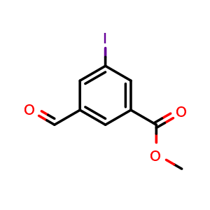 Chemical structure of Methyl 3-formyl-5-iodobenzoate , CAS 177735-27-2, AChemBlock Y233024