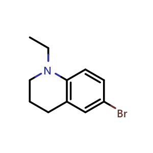 Chemical structure of 6-Bromo-1-ethyl-1,2,3,4-tetrahydroquinoline , CAS 1782386-39-3, AChemBlock Y233028