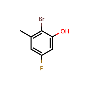 Chemical structure of 2-Bromo-5-fluoro-3-methylphenol , CAS 1807192-21-7, AChemBlock Y233046