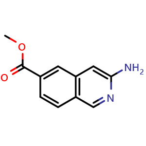 Chemical structure of Methyl 3-aminoisoquinoline-6-carboxylate , CAS 1823370-63-3, AChemBlock Y233051