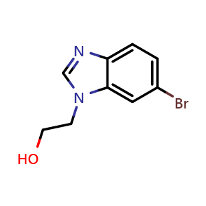 Chemical structure of 2-(6-Bromo-1H-benzo[d]imidazol-1-yl)ethan-1-ol , CAS 1824641-31-7, AChemBlock Y233056