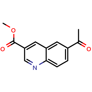 Chemical structure of Methyl 6-acetylquinoline-3-carboxylate , CAS 1956318-19-6, AChemBlock Y233077