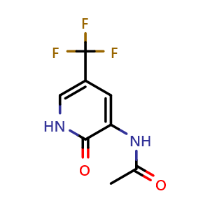 Chemical structure of N-(2-Oxo-5-(trifluoromethyl)-1,2-dihydropyridin-3-yl)acetamide , CAS 1961206-09-6, AChemBlock Y233079