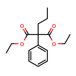Chemical structure of Diethyl 2-phenyl-2-propylmalonate , CAS 19846-06-1, AChemBlock Y233082