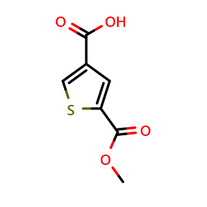 Chemical structure of 5-(Methoxycarbonyl)thiophene-3-carboxylic acid , CAS 2084800-64-4, AChemBlock Y233086