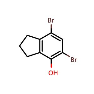 Chemical structure of 5,7-Dibromo-2,3-dihydro-1H-inden-4-ol , CAS 2088570-73-2, AChemBlock Y233087