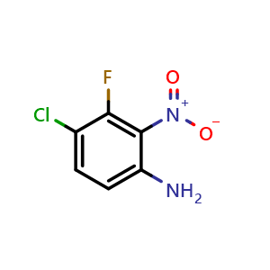Chemical structure of 4-Chloro-3-fluoro-2-nitroaniline , CAS 2092599-75-0, AChemBlock Y233092