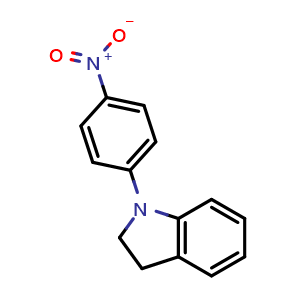 Chemical structure of 1-(4-Nitrophenyl)indoline , CAS 224036-12-8, AChemBlock Y233117