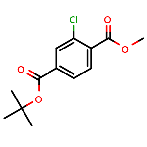 Chemical structure of 4-(tert-Butyl) 1-methyl 2-chloroterephthalate , CAS 232275-84-2, AChemBlock Y233121