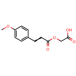 Chemical structure of 2-((3-(4-methoxyphenyl)acryloyl)oxy)acetic acid , CAS 2361043-46-9, AChemBlock Y233123