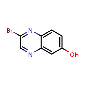 Chemical structure of 2-Bromoquinoxalin-6-ol , CAS 2733540-59-3, AChemBlock Y233146