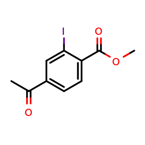 Chemical structure of Methyl 4-acetyl-2-iodobenzoate , CAS 299173-16-3, AChemBlock Y233159
