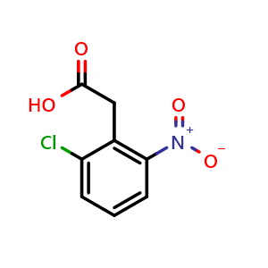 Chemical structure of 2-(2-Chloro-6-nitrophenyl)acetic acid , CAS 31912-08-0, AChemBlock Y233164