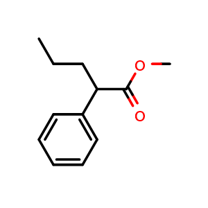Chemical structure of Methyl 2-phenylpentanoate , CAS 35010-24-3, AChemBlock Y233174