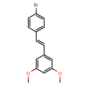 Chemical structure of (E)-1-(4-Bromostyryl)-3,5-dimethoxybenzene , CAS 444347-34-6, AChemBlock Y233190
