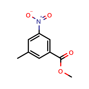 Chemical structure of Methyl 3-methyl-5-nitrobenzoate , CAS 482311-23-9, AChemBlock Y233195