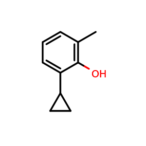 Chemical structure of 2-Cyclopropyl-6-methylphenol , CAS 499236-68-9, AChemBlock Y233198