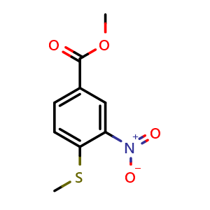 Chemical structure of Methyl 4-(methylthio)-3-nitrobenzoate , CAS 51919-71-2, AChemBlock Y233203