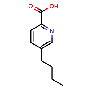Chemical structure of 5-Butylpicolinic acid , CAS 536-69-6, AChemBlock Y233207