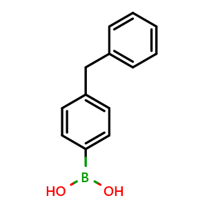 Chemical structure of (4-Benzylphenyl)boronic acid , CAS 56311-13-8, AChemBlock Y233213