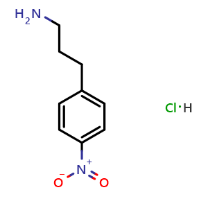 Chemical structure of 3-(4-Nitrophenyl)propan-1-amine hydrochloride , CAS 56946-60-2, AChemBlock Y233216
