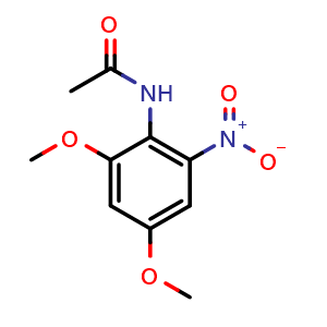 Chemical structure of N-(2,4-Dimethoxy-6-nitrophenyl)acetamide , CAS 57715-91-0, AChemBlock Y233217