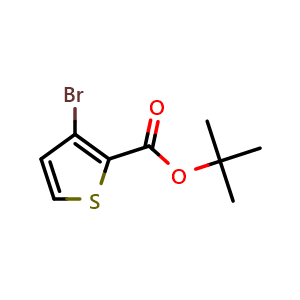 Chemical structure of tert-Butyl 3-bromothiophene-2-carboxylate , CAS 62224-15-1, AChemBlock Y233224