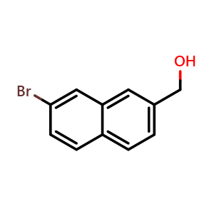 Chemical structure of (7-Bromonaphthalen-2-yl)methanol , CAS 627527-19-9, AChemBlock Y233230