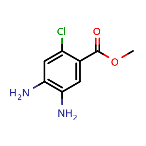 Chemical structure of Methyl 4,5-diamino-2-chlorobenzoate , CAS 64617-64-7, AChemBlock Y233234