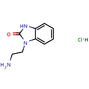 Chemical structure of 1-(2-Aminoethyl)-1,3-dihydro-2H-benzo[d]imidazol-2-one hydrochloride , CAS 64928-55-8, AChemBlock Y233236