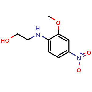 Chemical structure of 2-((2-Methoxy-4-nitrophenyl)amino)ethan-1-ol , CAS 66095-81-6, AChemBlock Y233238