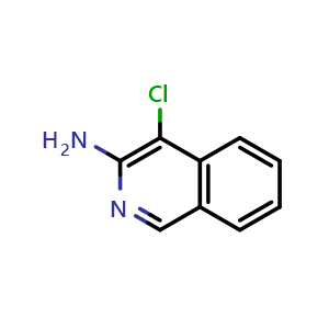 Chemical structure of 4-Chloroisoquinolin-3-amine , CAS 66729-00-8, AChemBlock Y233240