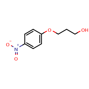 Chemical structure of 3-(4-Nitrophenoxy)propan-1-ol , CAS 66971-02-6, AChemBlock Y233241