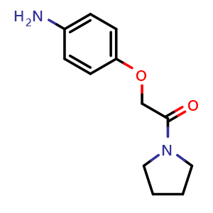 Chemical structure of 2-(4-Amino-phenoxy)-1-pyrrolidin-1-yl-ethanone , CAS 76870-05-8, AChemBlock Y233259