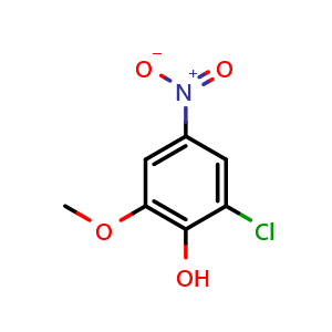 Chemical structure of 2-Chlor-4-nitro-6-methoxy-phenol , CAS 78265-45-9, AChemBlock Y233260