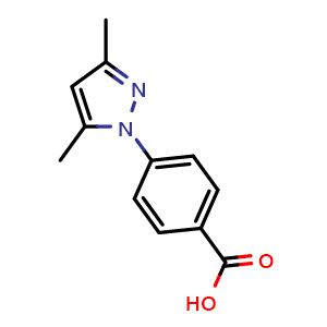 Chemical structure of 4-(3,5-Dimethyl-1H-pyrazol-1-yl)benzoic acid , CAS 81282-82-8, AChemBlock Y233265
