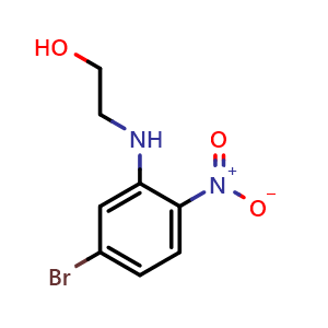 Chemical structure of 2-((5-Bromo-2-nitrophenyl)amino)ethan-1-ol , CAS 854227-37-5, AChemBlock Y233279