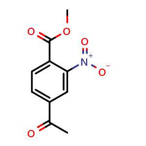 Chemical structure of Methyl 4-acetyl-2-nitrobenzoate , CAS 860561-21-3, AChemBlock Y233282