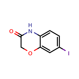 Chemical structure of 7-Iodo-2H-benzo[b][1,4]oxazin-3(4H)-one , CAS 874840-87-6, AChemBlock Y233285