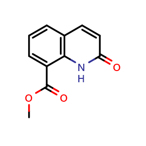 Chemical structure of 8-Methoxycarbonylcarbostyril , CAS 88371-30-6, AChemBlock Y233291
