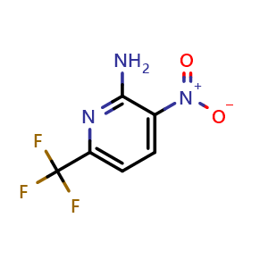 Chemical structure of 3-Nitro-6-(trifluoromethyl)pyridin-2-amine , CAS 893444-21-8, AChemBlock Y233295