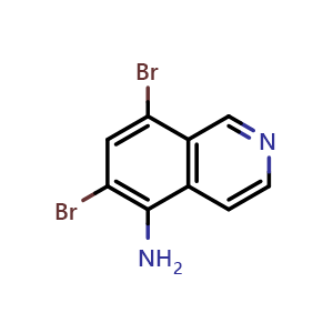Chemical structure of 6,8-Dibromoisoquinolin-5-amine , CAS 90224-89-8, AChemBlock Y233300