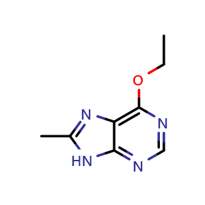 Chemical structure of 6-Ethoxy-8-methyl-9H-purine , AChemBlock Y233307