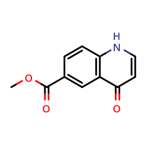 Chemical structure of Methyl 4-oxo-1,4-dihydroquinoline-6-carboxylate , CAS 948571-56-0, AChemBlock Y233315