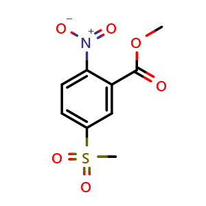 Chemical structure of Methyl 5-(methylsulfonyl)-2-nitrobenzoate , CAS 949033-22-1, AChemBlock Y233316