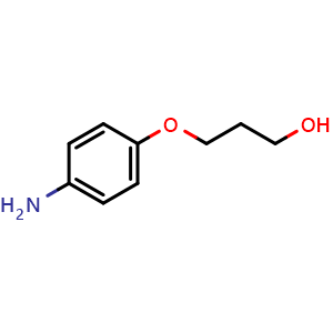 Chemical structure of 3-(4-Aminophenoxy)propan-1-ol , CAS 99190-16-6, AChemBlock Y233333
