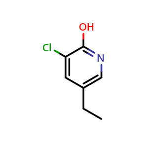 Chemical structure of 3-Chloro-5-ethylpyridin-2-ol , AChemBlock Y233357